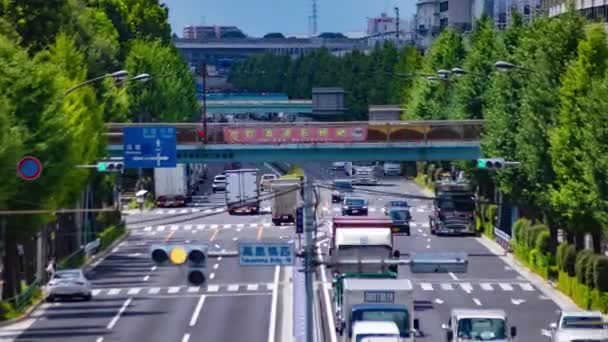 Közlekedési Dugó Belvárosi Utcában Takashimadaira Tokióban Kiváló Minőségű Felvétel Itabashi — Stock videók