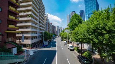 Tokyo 'daki şehir caddesindeki trafik sıkışıklığının zamanı. Yüksek kalite 4K görüntü. Shinjuku bölgesi Tokyo 07.25.2022 Tokyo 'da bir şehir caddesi.. 