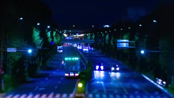 Atasco Tráfico Nocturno Calle Del Centro Takashimadaira Tokio Imágenes Alta — Vídeo de stock