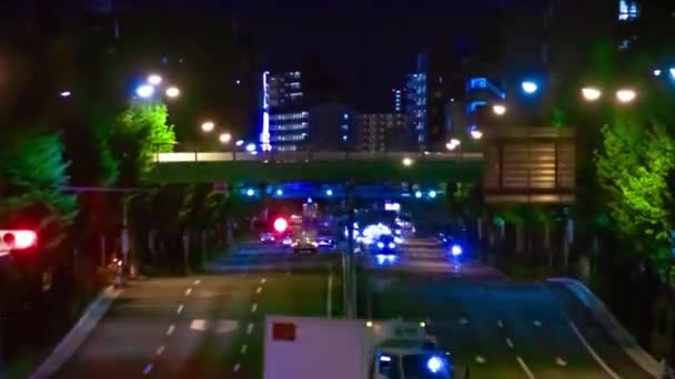 Une Nuit Timelapse Embouteillage Dans Rue Centre Ville Takashimadaira Tokyo — Video