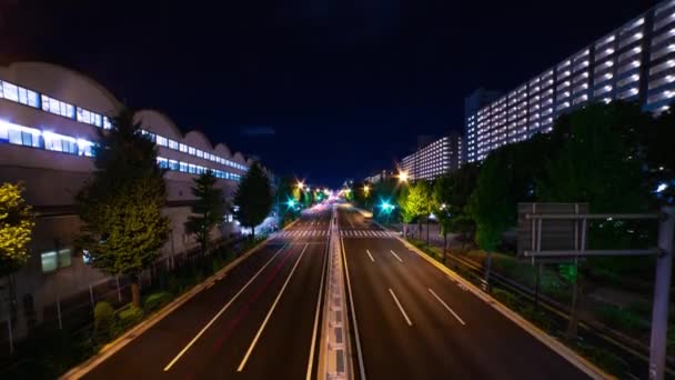 Atasco Tráfico Nocturno Calle Del Centro Takashimadaira Tokio Imágenes Alta — Vídeos de Stock