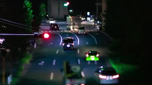 Uma Cronologia Noturna Engarrafamento Cruzamento Cidade Tóquio Imagens Alta Qualidade — Vídeo de Stock
