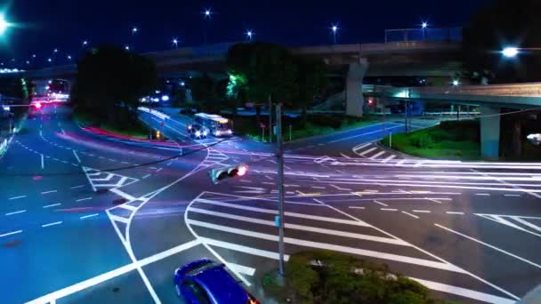 Noční Doba Dopravní Zácpy Křižovatce Města Tokiu Kvalitní Záběry Itabashi — Stock video
