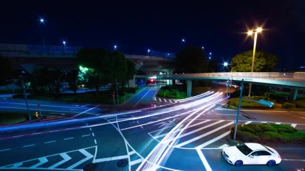 Une Intersection Nocturne Des Embouteillages Intersection Tokyo Images Haute Qualité — Video