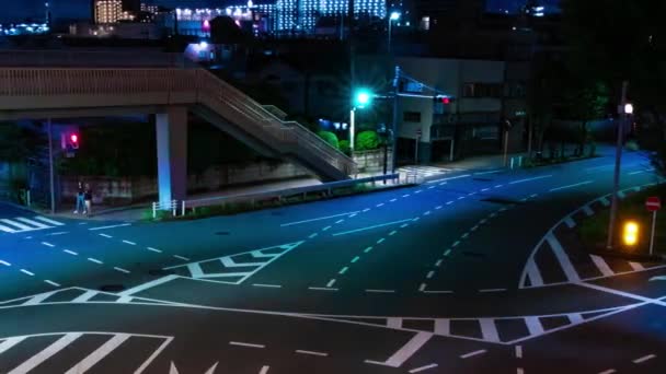 Lapso Tiempo Nocturno Atasco Intersección Ciudad Tokio Imágenes Alta Calidad — Vídeo de stock
