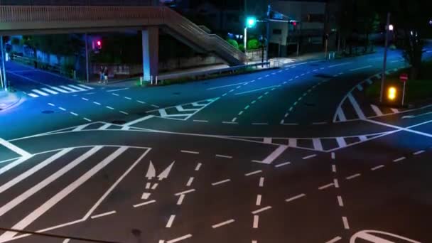 Une Intersection Nocturne Des Embouteillages Intersection Tokyo Images Haute Qualité — Video