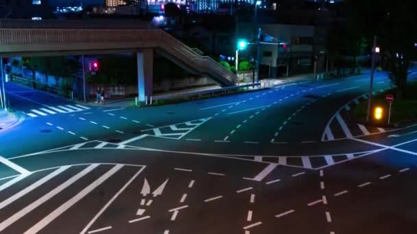 Een Avond Tijdspanne Van Files Kruising Van Stad Tokio Hoge — Stockvideo