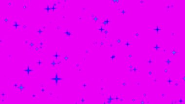 Pırıl pırıl parlayan yıldızın hareketli grafikleri eflatun arka planda parlıyor. Yüksek kalite 4k görüntü 10.20.2023