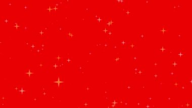 Kırmızı arka planda parıldayan parıldayan yıldızın hareketli grafikleri. Yüksek kalite 4k görüntü 10.20.2023