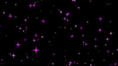 Siyah arka planda parıldayan parıldayan yıldızın hareketli grafikleri. Yüksek kalite 4k görüntü 10.20.2023