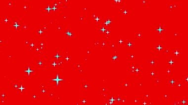 Kırmızı arka planda parıldayan parlak cyan yıldızının hareketli grafikleri. Yüksek kalite 4k görüntü 10.20.2023