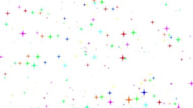 Beyaz arka planda parıldayan parıldayan yıldızın hareketli grafikleri. Yüksek kalite 4k görüntü 10.20.2023