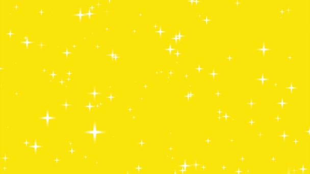 Gráficos Movimiento Estrella Brillo Centelleante Detrás Del Fondo Amarillo Imágenes — Vídeo de stock