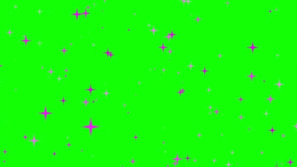Ruchoma Grafika Błyszczącej Gwiazdy Błyszczącej Zielonym Tłem Wysokiej Jakości Materiał — Wideo stockowe