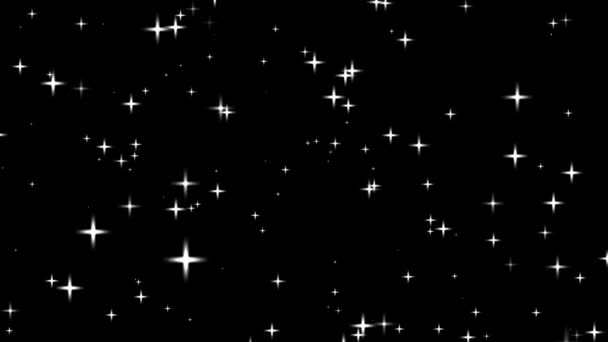 Κινούμενα Γραφικά Της Λάμψης Αστέρα Λάμπει Πίσω Από Μαύρο Φόντο — Αρχείο Βίντεο
