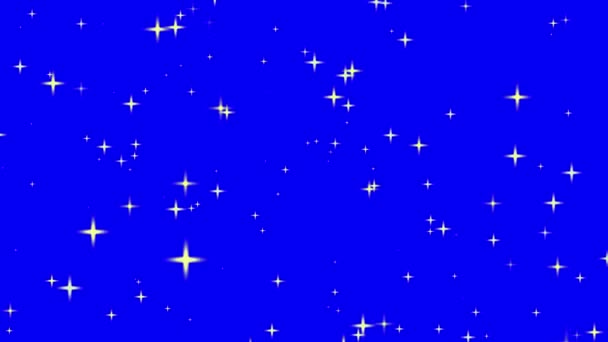 Gráficos Movimiento Brillante Estrella Dorada Brillando Detrás Del Fondo Azul — Vídeos de Stock