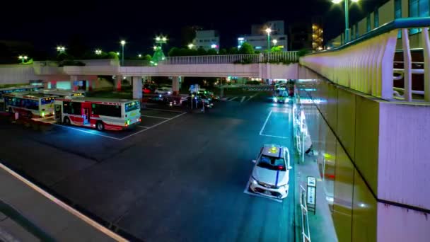Nocny Timelapse Korka Autobusie Obrotowym Śródmieścia Tokio Wysokiej Jakości Materiał — Wideo stockowe