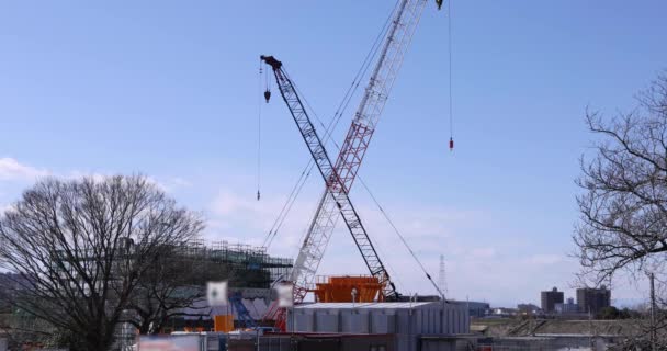 在东京拍摄的正在施工的白天移动起重机 高质量的4K镜头 Setagaya District Tokyo Japan 2023 Construction Setagaya Tokyo — 图库视频影像