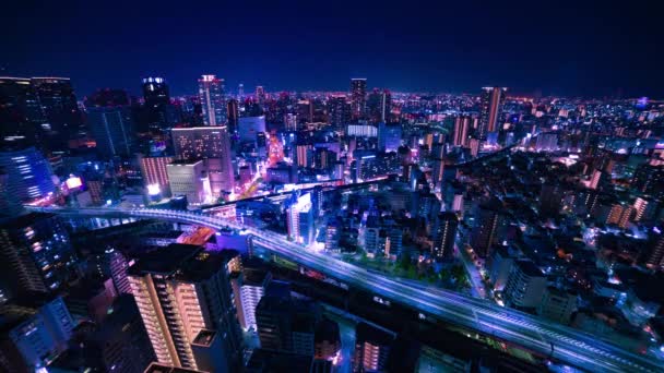 大阪全景全景城市景观的一个夜晚过去了 高质量的4K镜头 大阪朝日区04 2023这里是大阪高原市铁路附近 — 图库视频影像