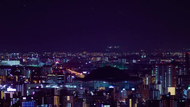 大阪Kyocera穹顶附近的一个城市景观的夜晚过去了 高质量的4K镜头 大阪朝日区04 2023这里是大阪高原市铁路附近 — 图库视频影像