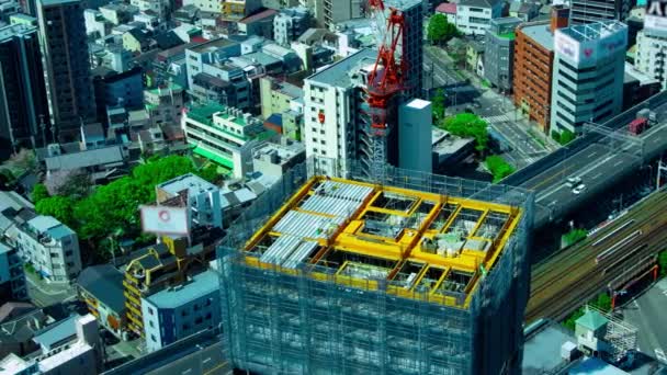 Временной Желоб Верхней Части Здания Рядом Городским Шоссе Осаке Высококачественные — стоковое видео