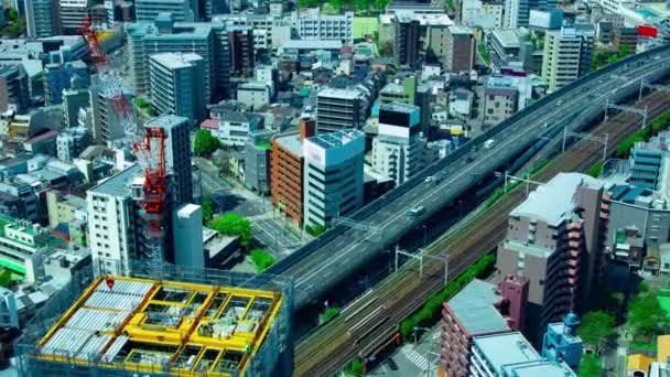 Timelapse Urawia Szczycie Budynku Pobli Miejskiej Szosy Osace Wysokiej Jakości — Wideo stockowe