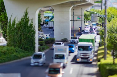 Takashimadaira Tokyo 'da şehir merkezinde bir trafik sıkışıklığı. Yüksek kalite fotoğraf. Itabashi bölgesi Tokyo 08.30.2023 Tokyo 'nun merkezidir.. 