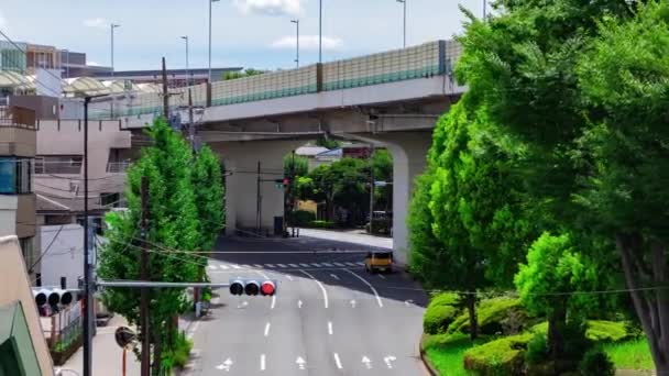 Közlekedési Dugó Belvárosi Utcában Takashimadaira Tokióban Kiváló Minőségű Felvétel Tokió — Stock videók