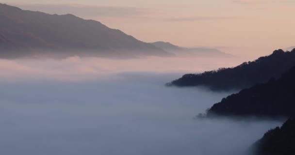 Een Zee Van Wolken Top Van Berg Kyoto Hoge Kwaliteit — Stockvideo