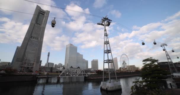 Ein Rotierendes Riesenrad Yokohama Hochwertiges Filmmaterial Yokohama Bezirk Naka Kanagawa — Stockvideo