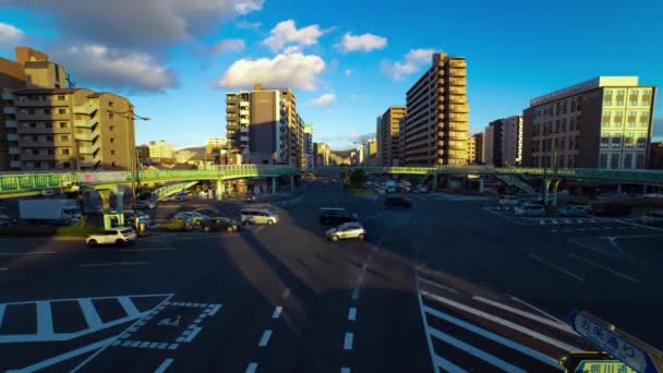 Timelapse Traffic Jam Large Crossing Kyoto Daytime High Quality Footage — Stock Video