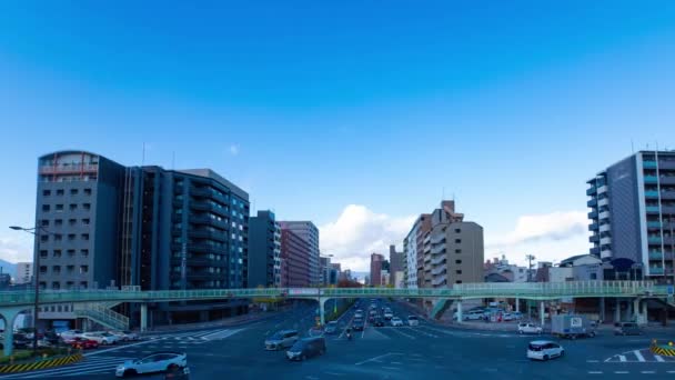 Közlekedési Dugó Volt Nagy Kiotói Átkelőnél Napközben Kiváló Minőségű Felvétel — Stock videók