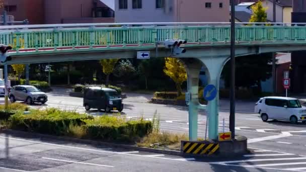 京都の昼間の大交差点での交通渋滞のタイムラプス 高品質の4K映像を公開しました 京都府京都12 2023 この交差点はホロカワゴジョクロスと呼ばれています — ストック動画