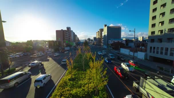Uma Cronologia Engarrafamento Grande Avenida Quioto Imagens Alta Qualidade Shimokyo — Vídeo de Stock