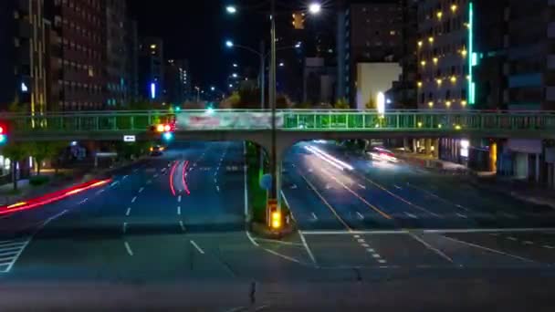 京都の大交差点での交通渋滞の夜のタイムラプス 高品質の4K映像を公開しました 京都府京都12 2023 この交差点はホロカワゴジョクロスと呼ばれています — ストック動画
