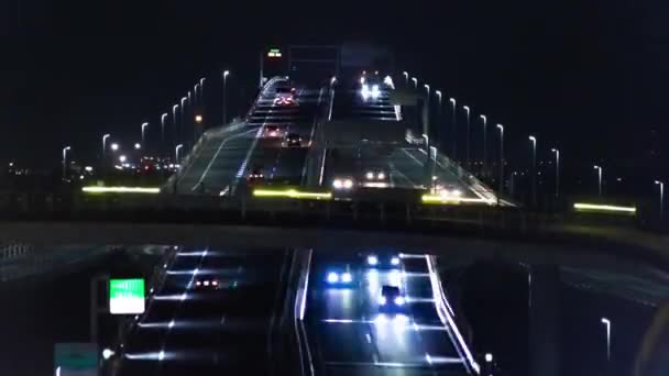 Ένα Νυχτερινό Timelapse Της Κυκλοφορίας Μαρμελάδα Στην Εθνική Οδό Στο — Αρχείο Βίντεο