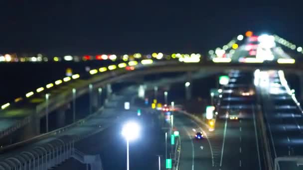 Ένα Νυχτερινό Timelapse Της Κυκλοφορίας Μαρμελάδα Στην Εθνική Οδό Στο — Αρχείο Βίντεο