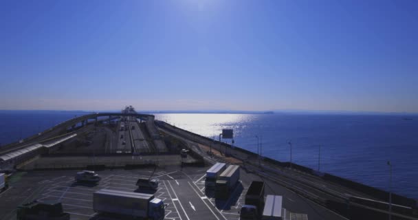Atasco Tráfico Autopista Bahía Tokio Chiba Imágenes Alta Calidad Kisarazu — Vídeos de Stock