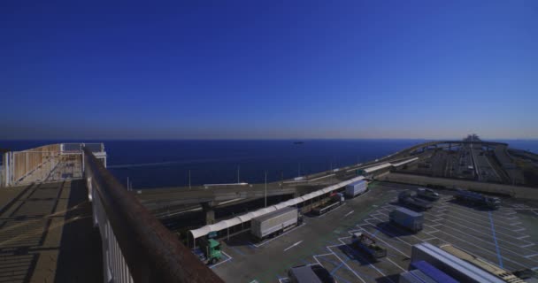 Trafikstockning Motorvägen Vid Tokyo Bay Area Chiba Högkvalitativ Film Kisarazu — Stockvideo