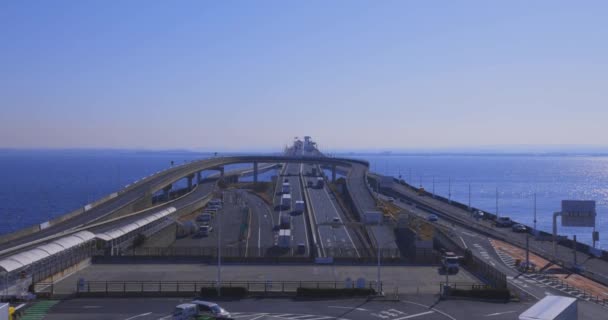 Dopravní Zácpa Dálnici Oblasti Tokijského Zálivu Chibě Kvalitní Záběry Kisarazu — Stock video