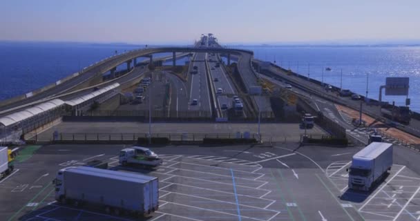 Chiba Daki Tokyo Körfezi Bölgesinde Bir Trafik Sıkışıklığı Yüksek Kalite — Stok video