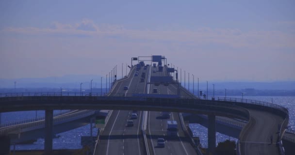 千葉の東京湾エリアの高速道路の渋滞 高品質の4K映像を公開しました 千葉県千葉県は 千葉県のUmihotaru Paと呼ばれるハイウェイパーキングです — ストック動画