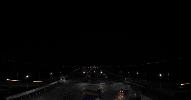 Ночная Пробка Шоссе Районе Токийского Залива Тибе Высококачественные Кадры Кисарадзу — стоковое видео