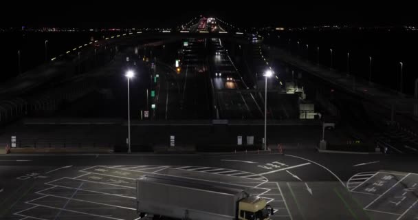 Chiba Daki Tokyo Körfezi Bölgesinde Bir Gece Trafiği Sıkışıklığı Yüksek — Stok video