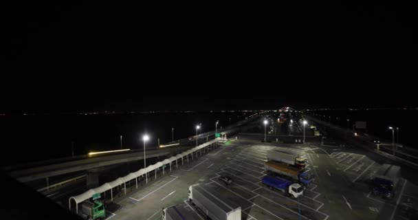 Chiba Daki Tokyo Körfezi Bölgesinde Bir Gece Trafiği Sıkışıklığı Yüksek — Stok video