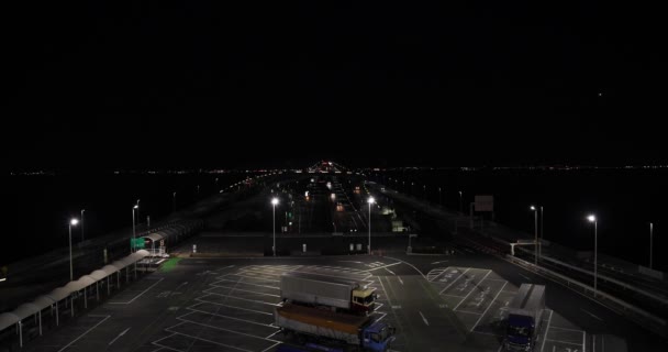 Atasco Tráfico Nocturno Autopista Del Área Bahía Tokio Chiba Imágenes — Vídeo de stock