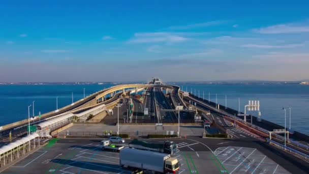 Chiba Daki Tokyo Körfezi Bölgesinde Karayolunda Alacakaranlık Trafik Sıkışıklığı Yüksek — Stok video