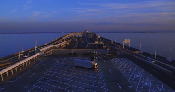 Zmierzch Korki Szosie Tokio Zatoce Teren Chiba Wysokiej Jakości Materiał — Wideo stockowe