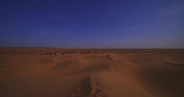 Панорамная Песчаная Дюна Рядом Пустынным Лагерем Mhamid Ghizlane Марокко Высококачественные — стоковое видео