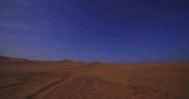 Панорамная Песчаная Дюна Пустыни Сахара Mhamid Ghizlane Марокко Широкий Выстрел — стоковое видео